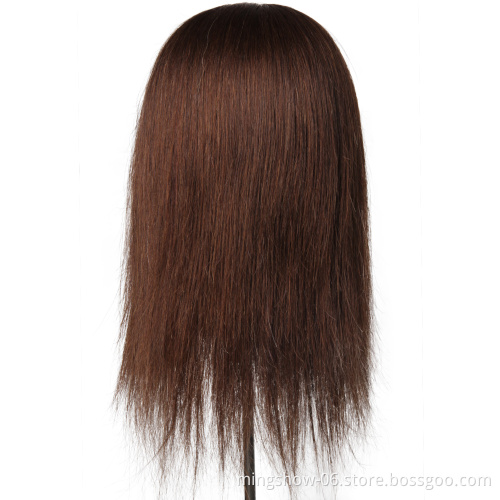 14 Inch brown free shipping training head mannequin of natural hair